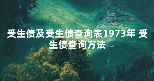 受生债及受生债查询表1973年 受生债查询方法